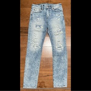 Men's American Eagle 30x32 Ripped Airflex+ Bleached Denim Jeans